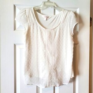 Lauren‎ Conrad white patterned top